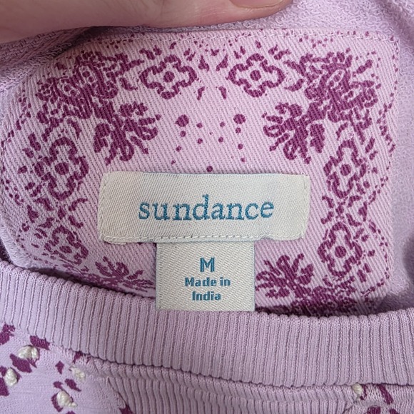 Sundance Purple Embroidered Boho Artsy Maebelle Pullover Sweatshirt Size Medium - Picture 4 of 6